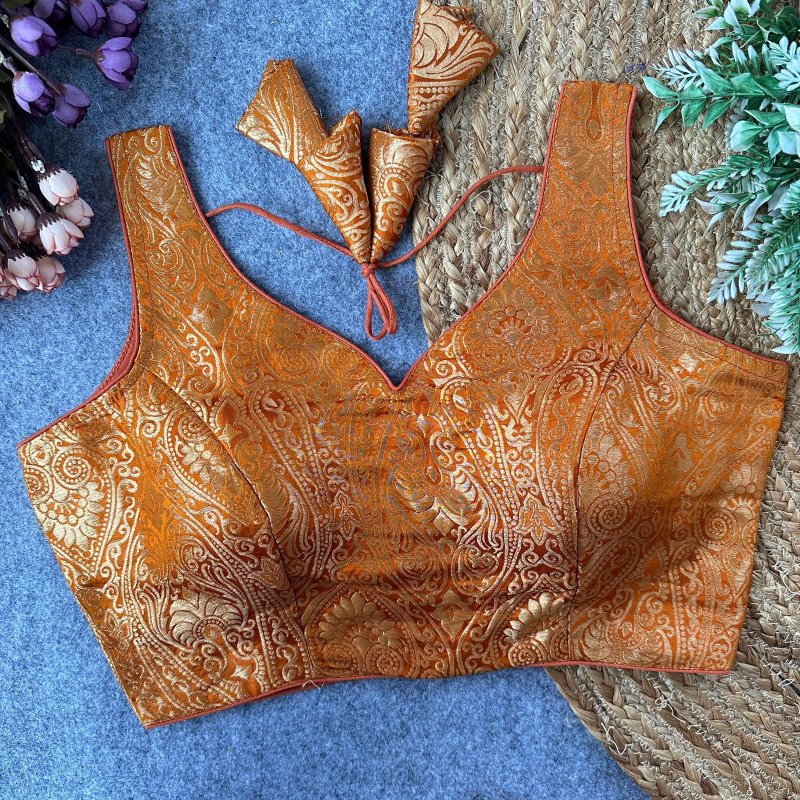 Tew Bollywood Pure Banarasi Silk With Golden Zari Blouse